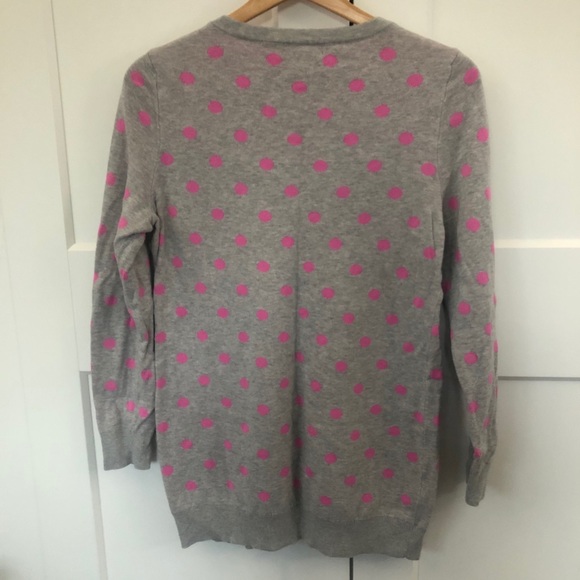 Motherhood Maternity Gray and Pink Polka Dot Crew Neck Sweater - Picture 3 of 10